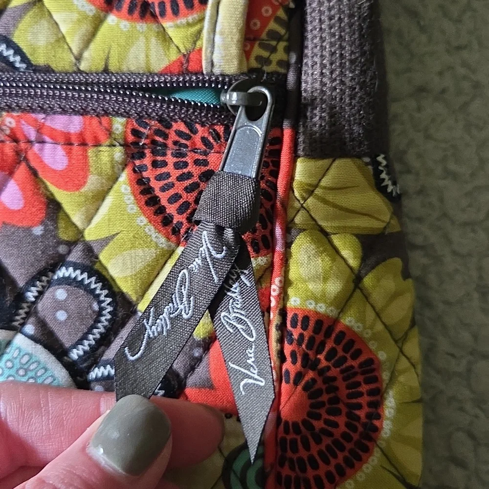 Vera Bradley Quilted Cushioned Floral Laptop Crossbody Bag In Flower Shower